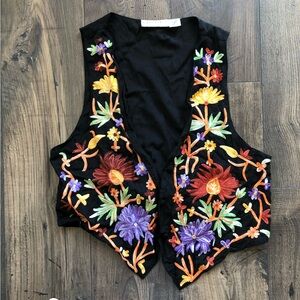 Floral Embroidered Vest
